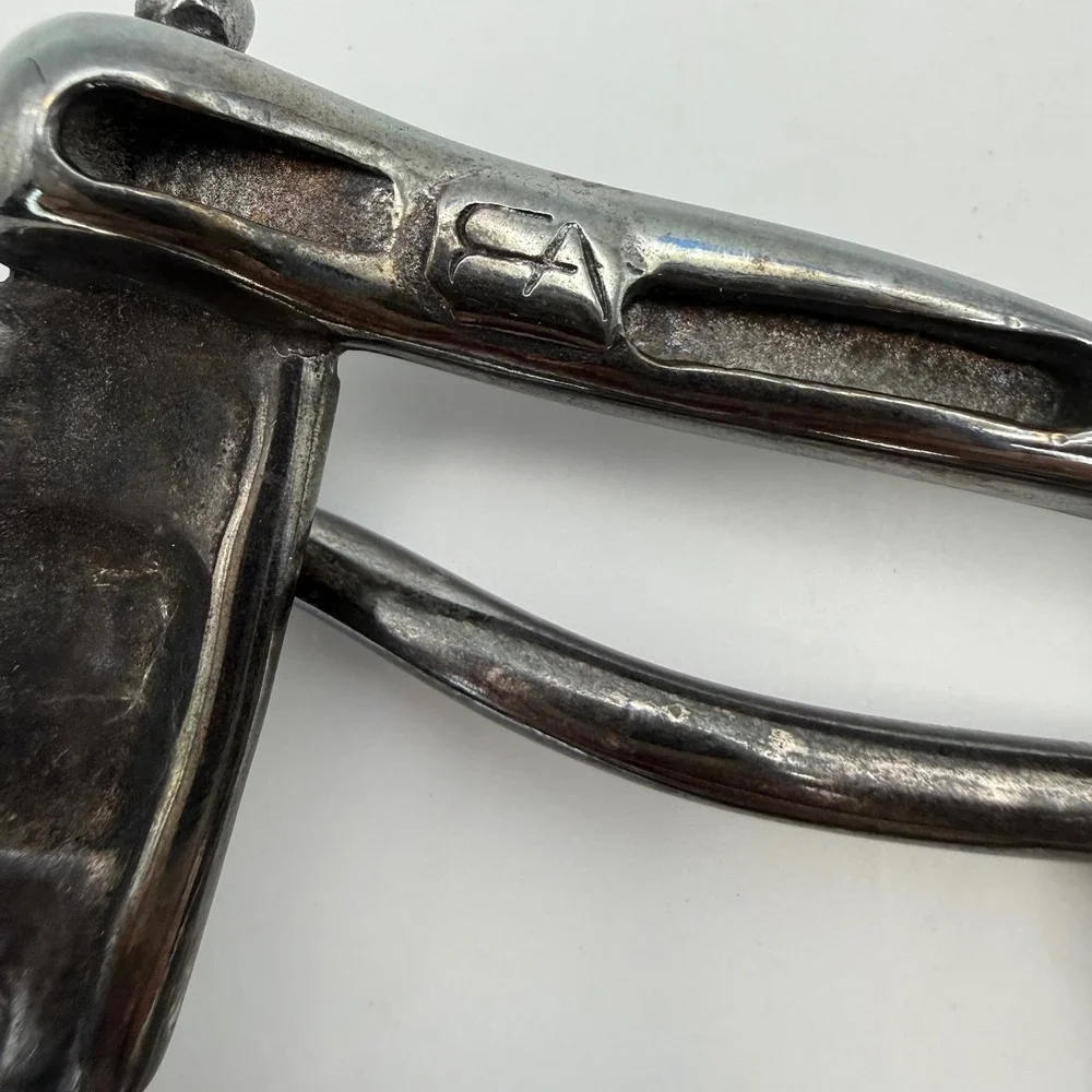 Vintage Emporio Armani Belt Buckle Gunmetal Rhinestone  Made in Italy